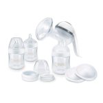 NUK Nature Sense Breastfeeding Set with Manual Breast Pump & Bottle