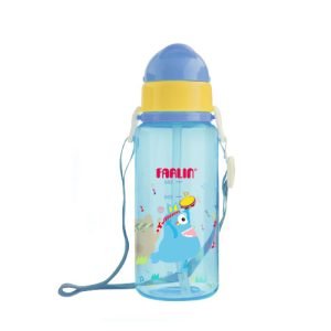 Farlin Gulu Gulu Straw Drinking Learner Bottle 450ml - Blue AG-20003-B