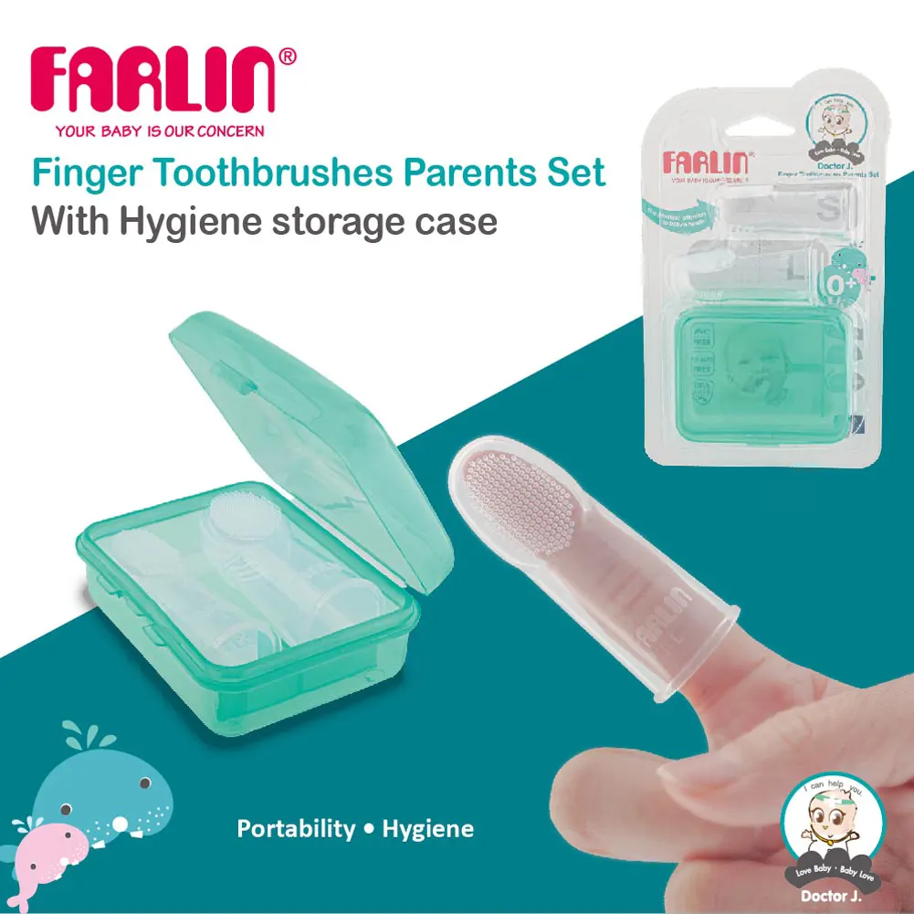 Farlin Finger Silicone Toothbrush Set For Newborn BB-41001