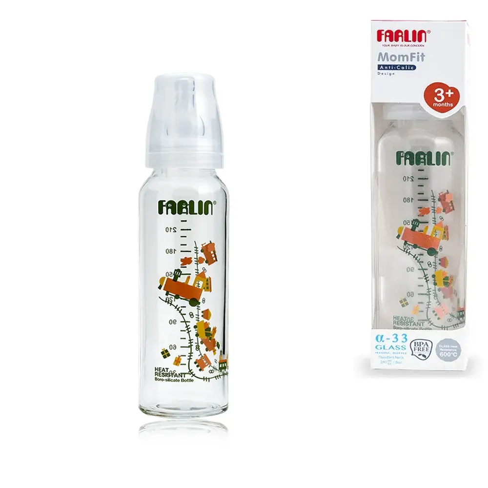 Farlin Glass Feeding Bottle Heat Resistant 8OZ TOP-707G buy online in Pakistan