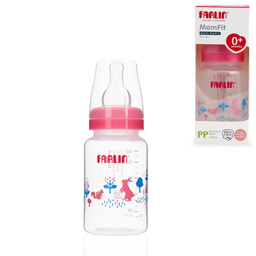 Farlin Mom Fit Standard Neck PP Feeding Bottle 140ml - Pink AB-41011-G