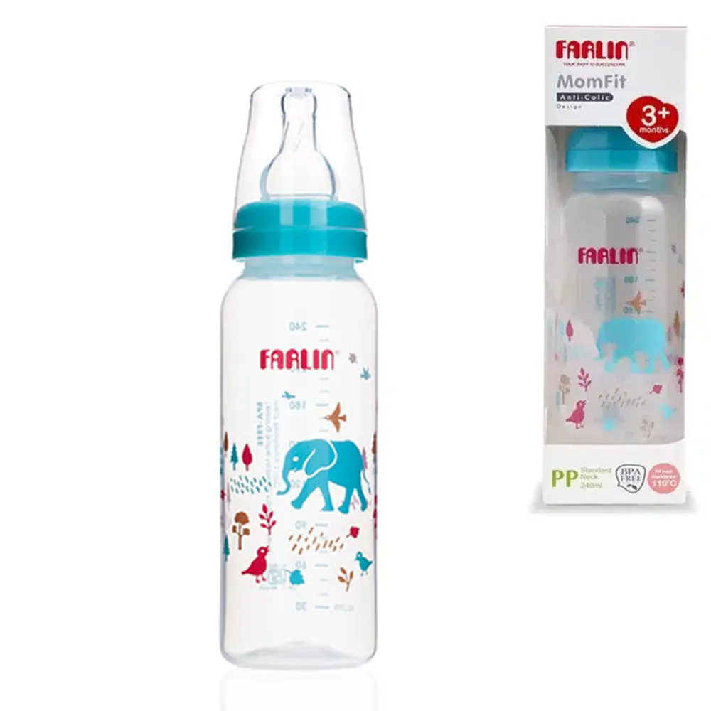 Farlin Mom Fit Standard Neck PP Feeding Bottle 240ml- Blue AB-41012-B