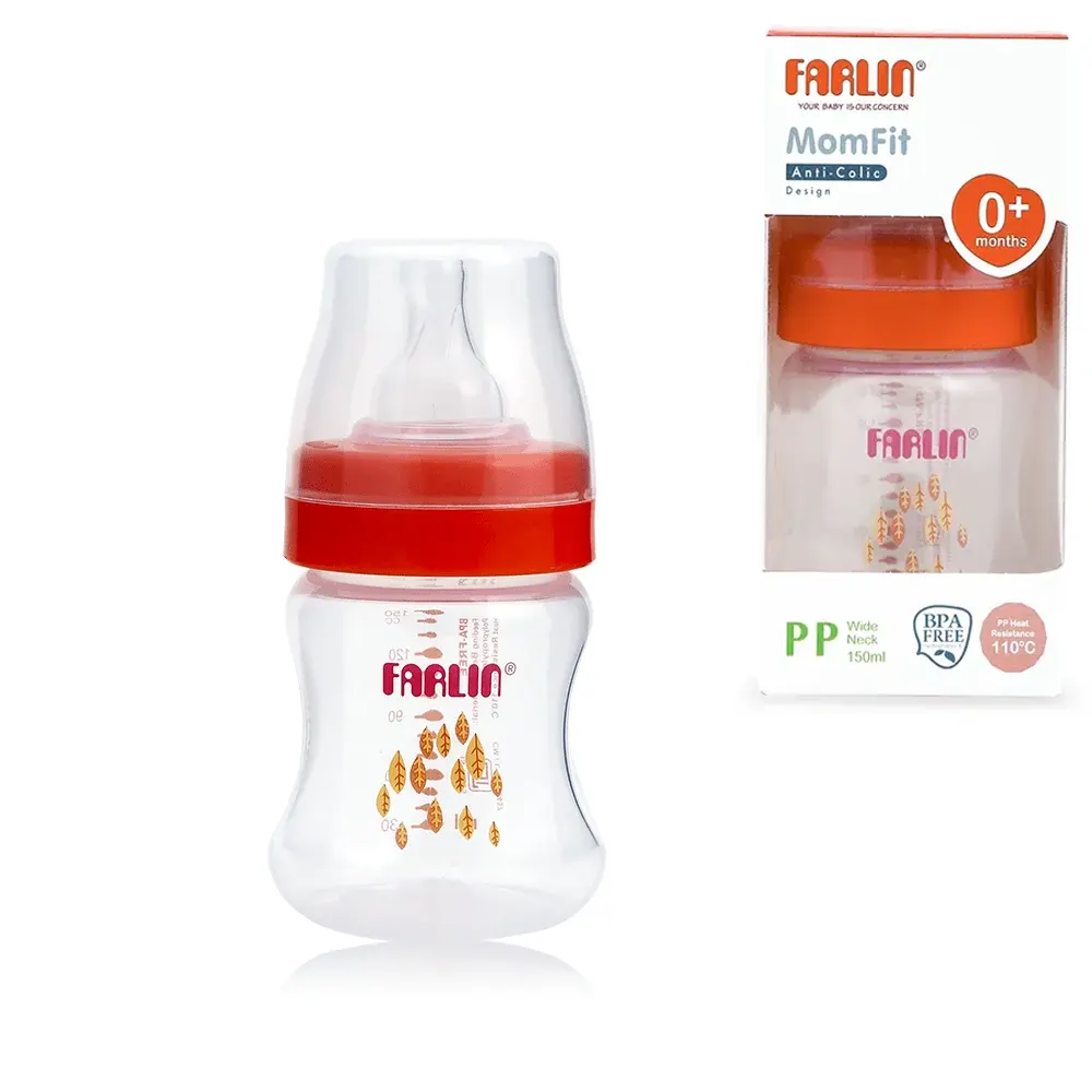 Farlin Mom Fit Wide Neck Anti Colic PP Feeding Bottle 150ml Pink AB-42012-G