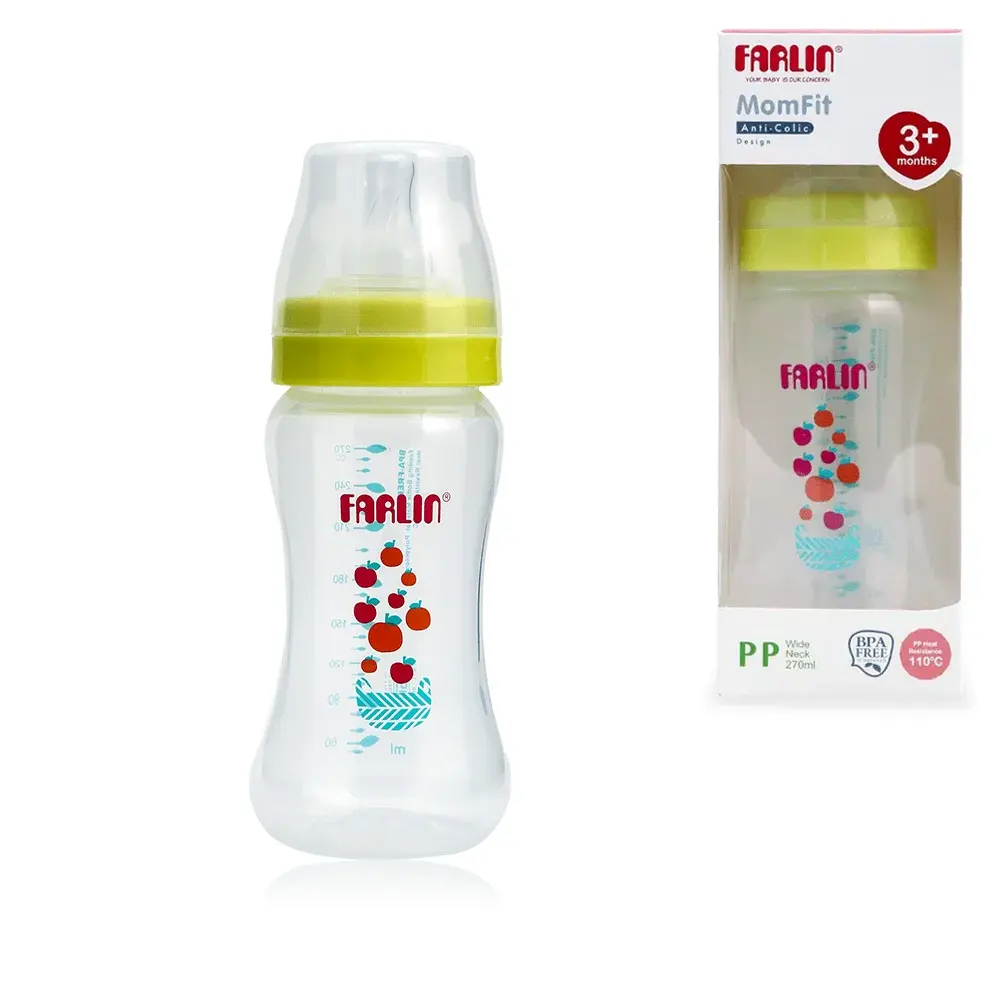 Farlin Mom Fit Wide Neck Anti Colic PP Feeding Bottle Green 270ml AB-42011-B