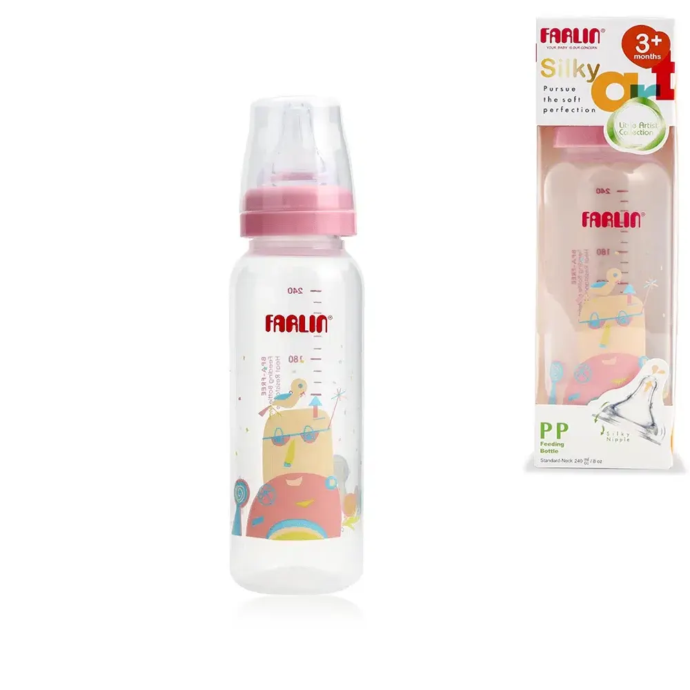 Farlin PP Silky Standard Neck Feeding Bottle 240ml Pink AB-41017-G