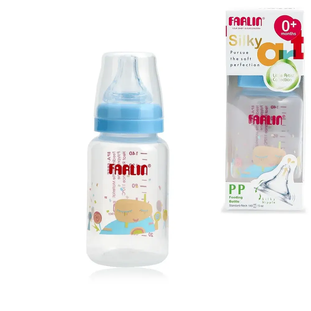Farlin PP Silky Standard Neck Feeding Bottle Blue 140ml AB-41016-B