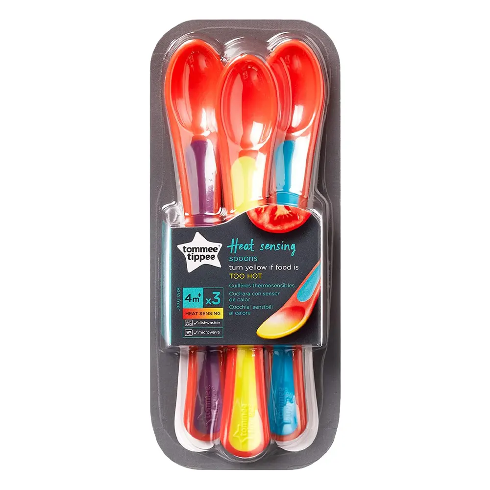 buy Tommee Tippee Heat Sensing Spoons 3-pack in vibrant colors for baby weaning online at best price in Pakistan