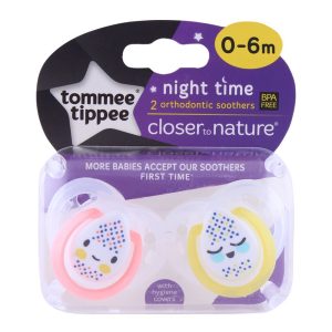 Tommee Tippee Night Time Soother 0-6 months 2 Pack