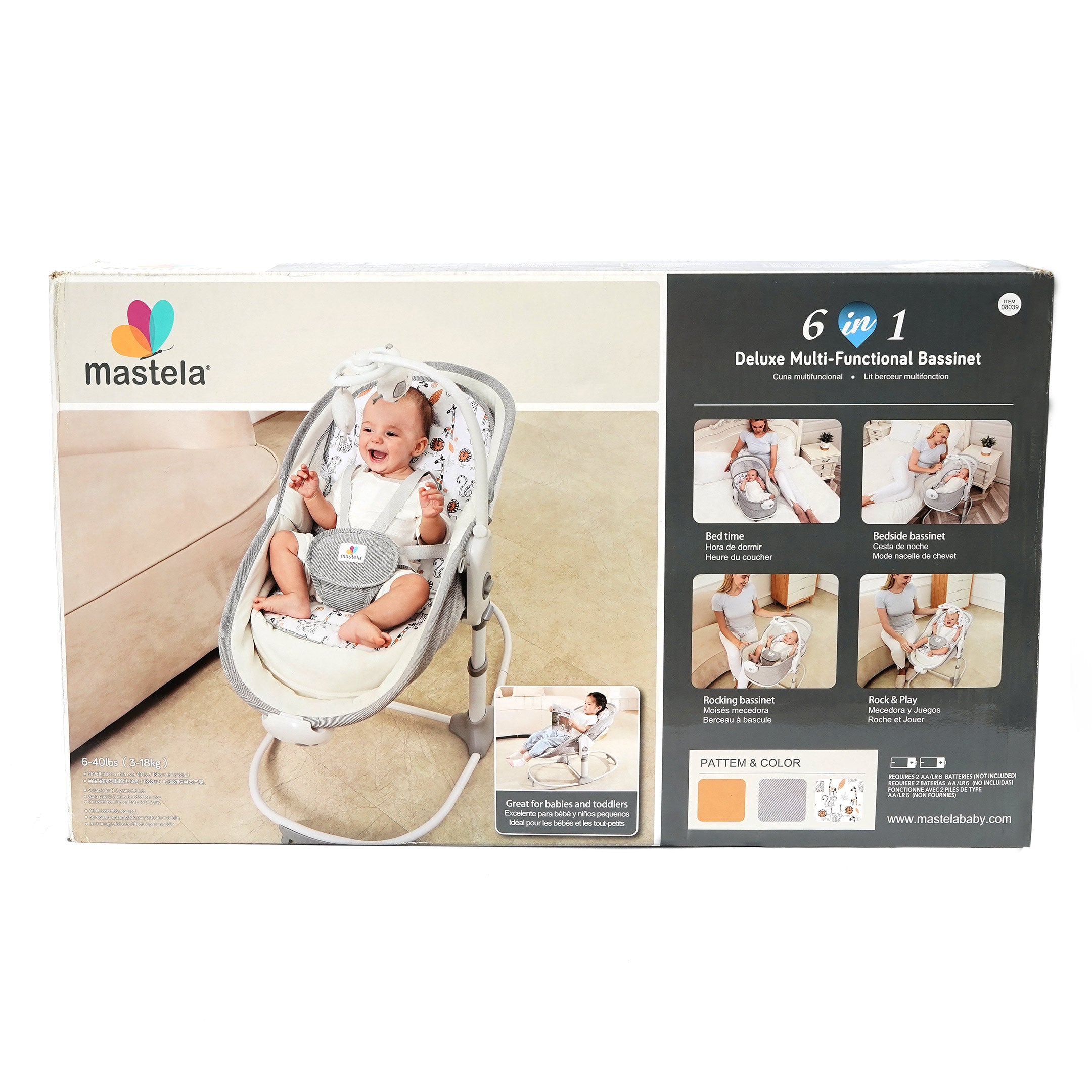 Mastela 6 In 1 Multifunction Bassinet Grey