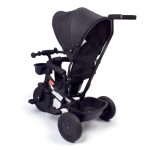 2 In 1 Kids Tricycle With Canopy and Push Bar – Black