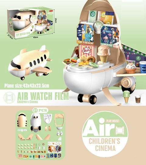 Kids Cinema Plane Game Toy Set - 51 Pcs