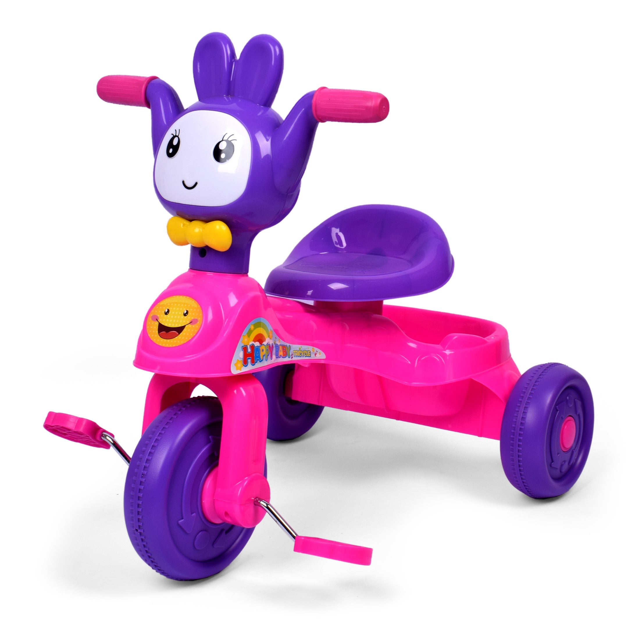 Bunny Face Kids Tricycle - Purple & Pink