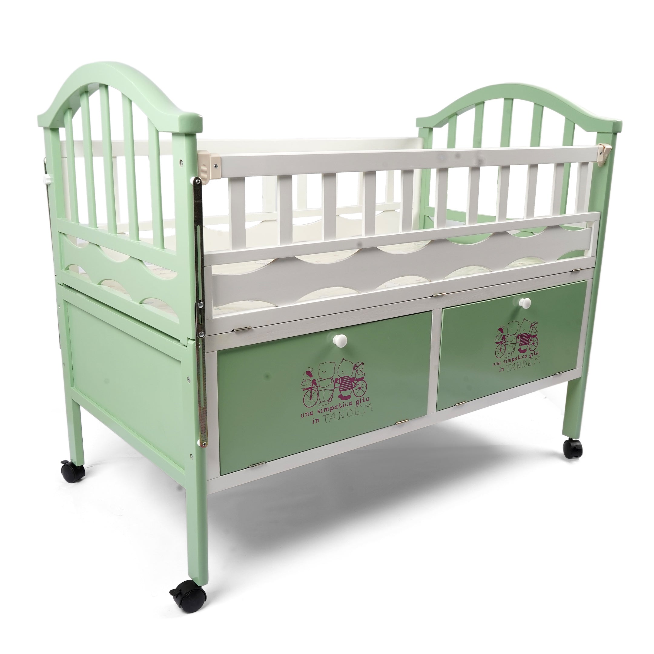 Wooden Baby Cot Green
