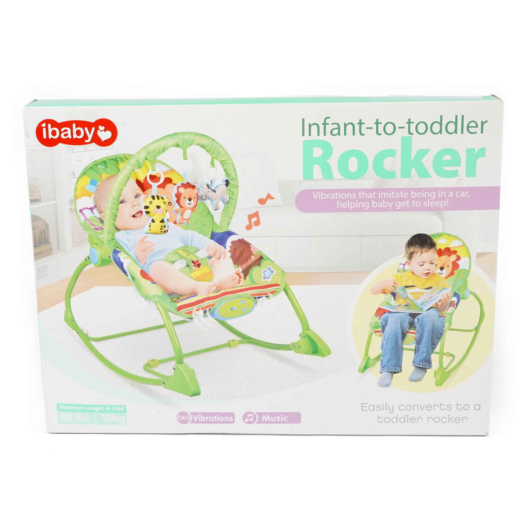 Infant to Toddler Rocker - Green - ibaby