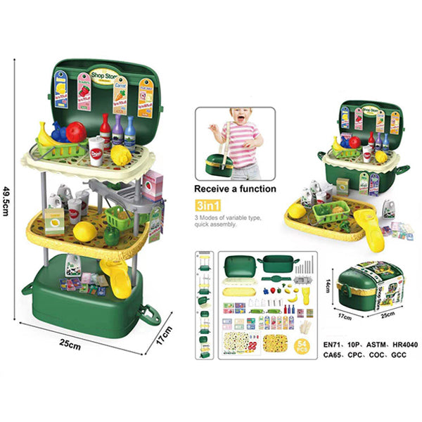 3 In 1 Kids Fruit Shop Game Toy Set