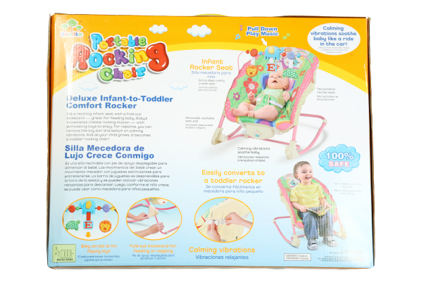 Baby's Rocker Bouncer With Music And Vibration Function With Hanging Rattles Bar For New Born Babies main image 1