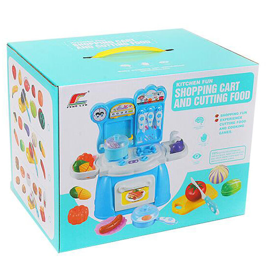 Kitchen Fun Shopping Cart and Cutting Food Game Toy Set