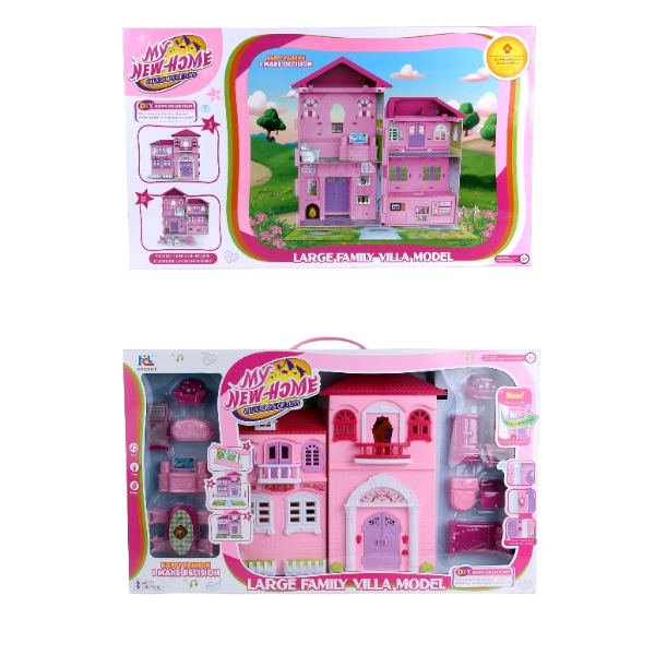 Doll House Game Toy Set - Large Family Villa