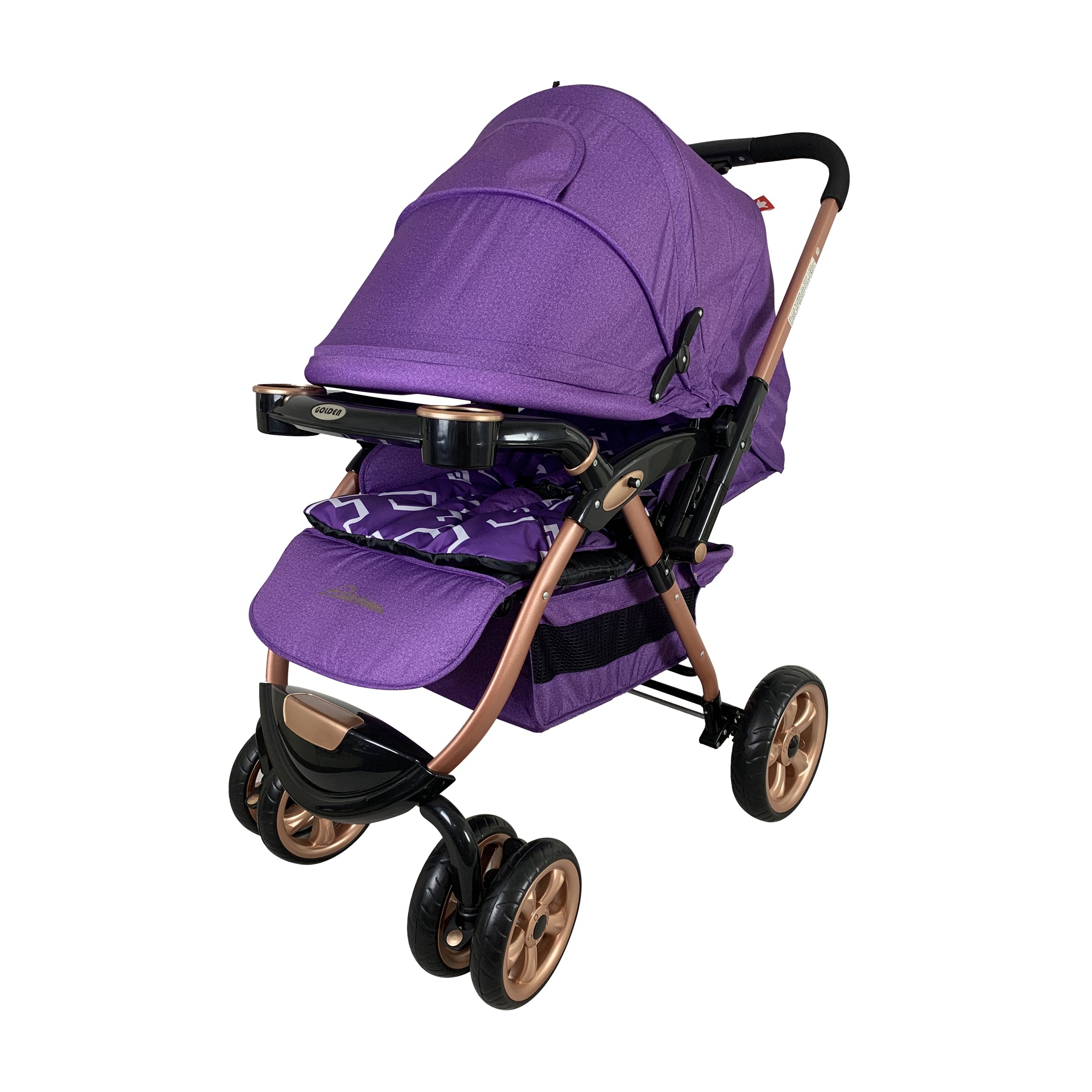 Gold Baby 6 wheels Stroller - Purple