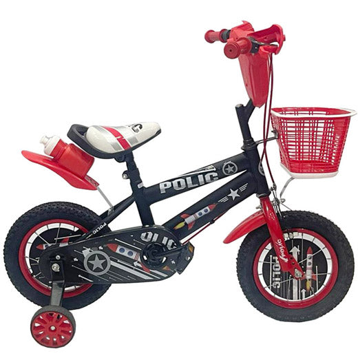 Kids Sporty Bicycle 4 Wheels 12" - Police