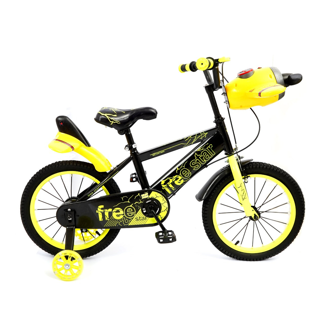 Kids Bicycle 16" 4 Wheels - Aircraft - Free Star
