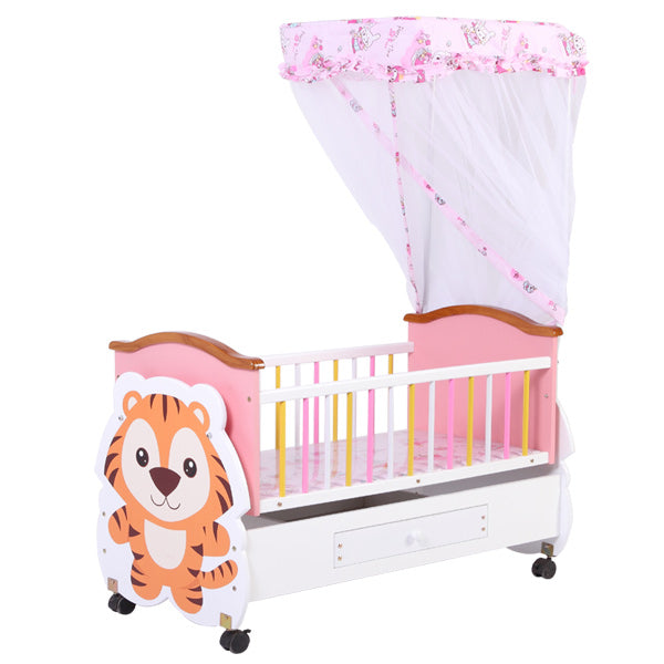 Wooden Baby Cot with Drawers