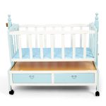 Wooden Baby Cot and Swing