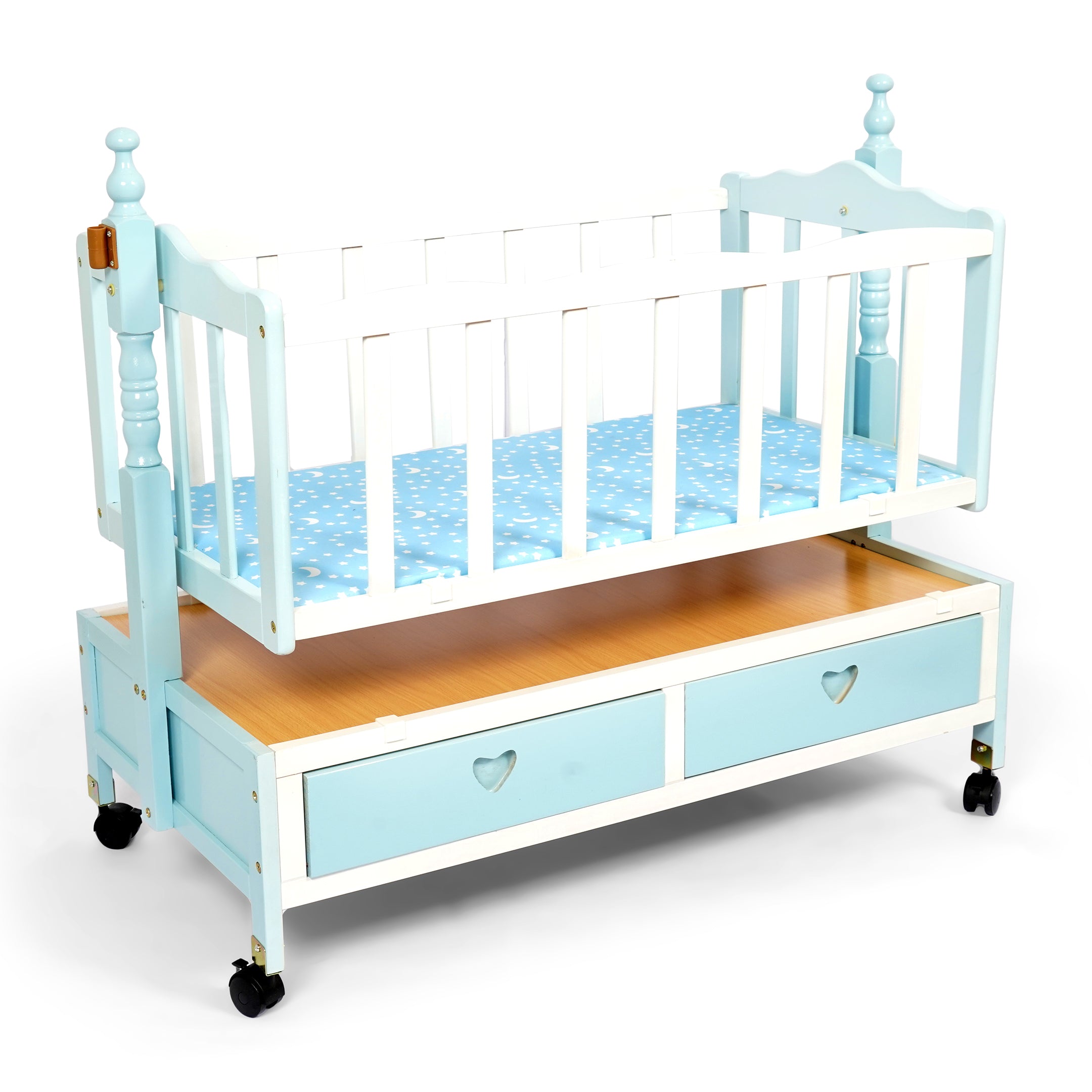 Wooden Baby Cot and Swing