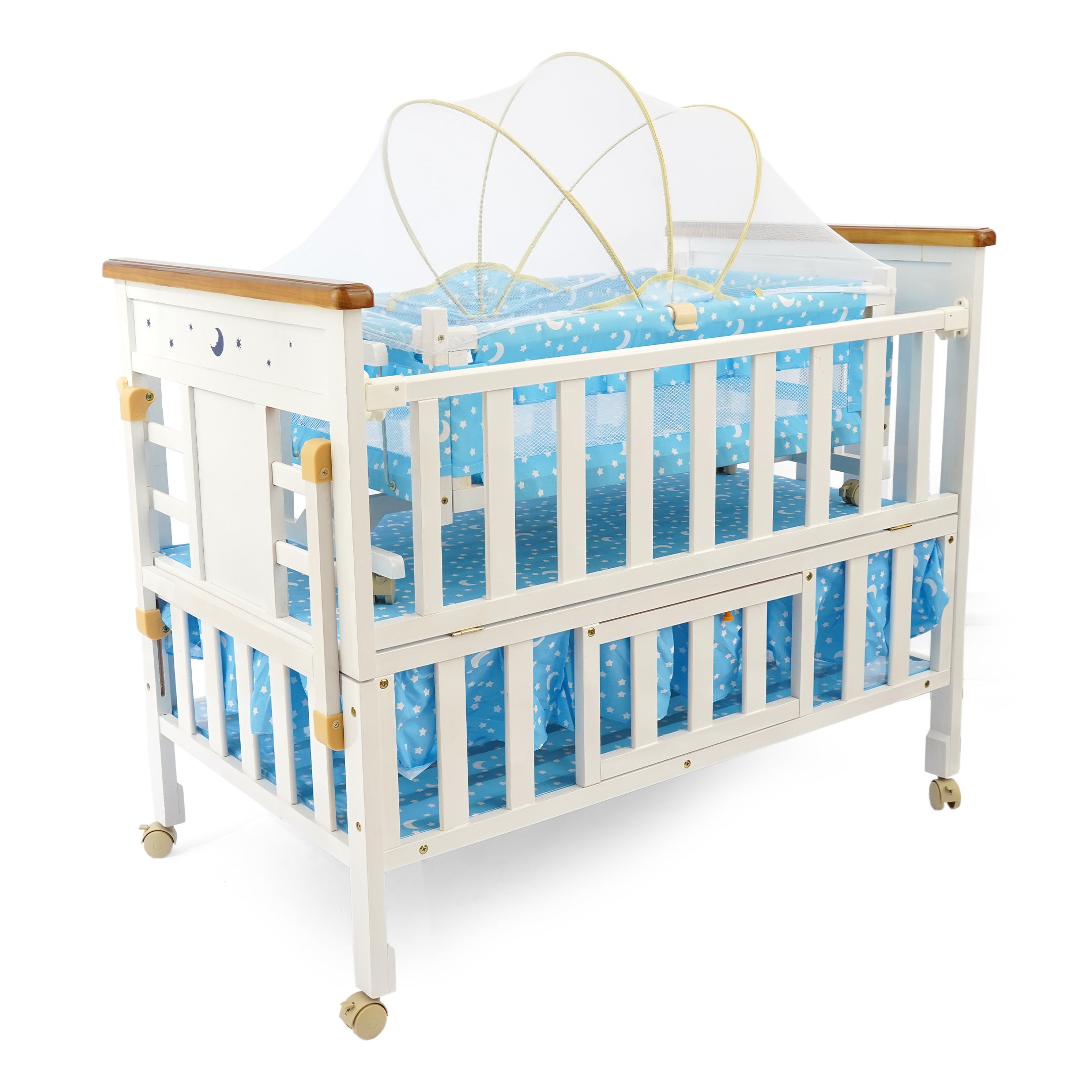 Wooden Baby Cot & Cradle with Mosquito Net