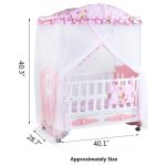 Mickey Theme Wooden Baby Cot