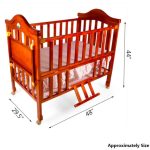 Wooden Baby Cot With Wheels Brown