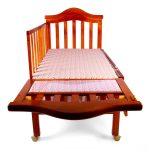 Wooden Baby Cot With Wheels Brown