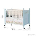 Wooden Baby Cot & Cradle White & Blue