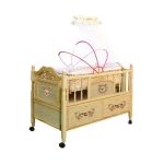 Wooden Baby Cot & Cradle with Mosquito Net