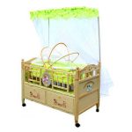 Wooden Baby Cot & Cradle with Mosquito Net