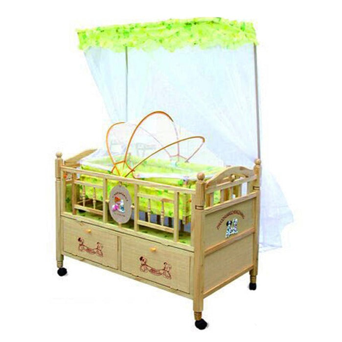 Wooden Baby Cot & Cradle with Mosquito Net