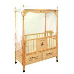 Wooden Baby Cot with Mosquito Net