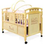 Wooden Baby Cot & Cradle with Mosquito Net