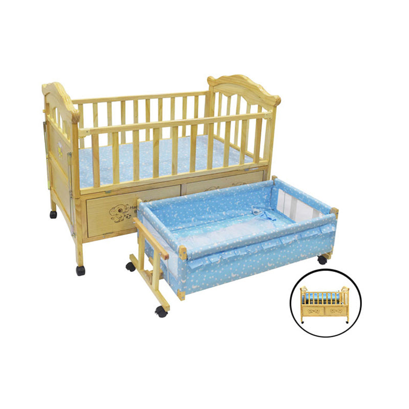 Cute Elephant Theme Wooden Baby Cot