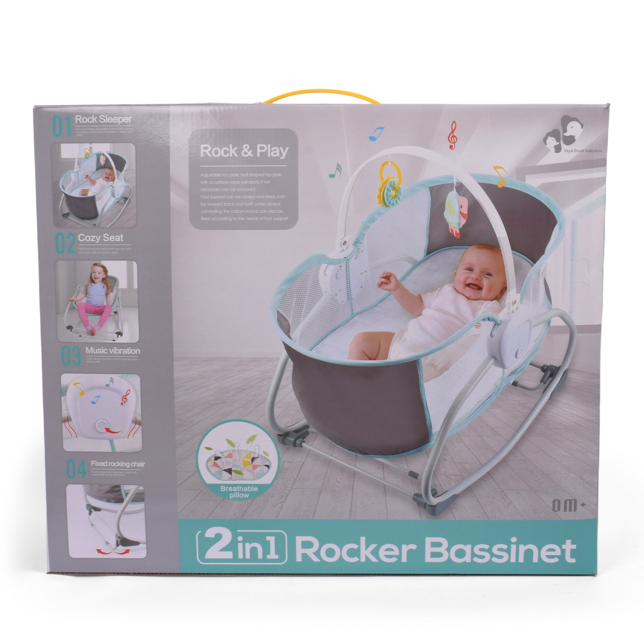2 in 1 Rocker Bassinet - Grey