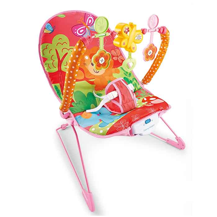 Music & Soothe Baby Bouncer Pink - Hu-Baby