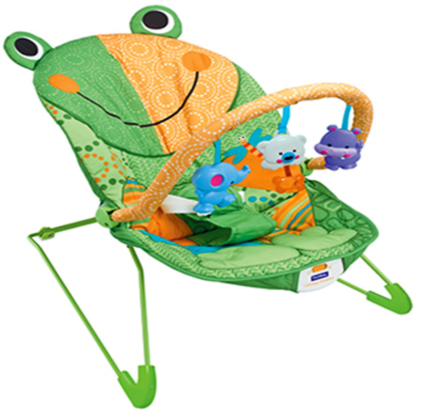 Frog Print Baby Bouncer with Vibrations