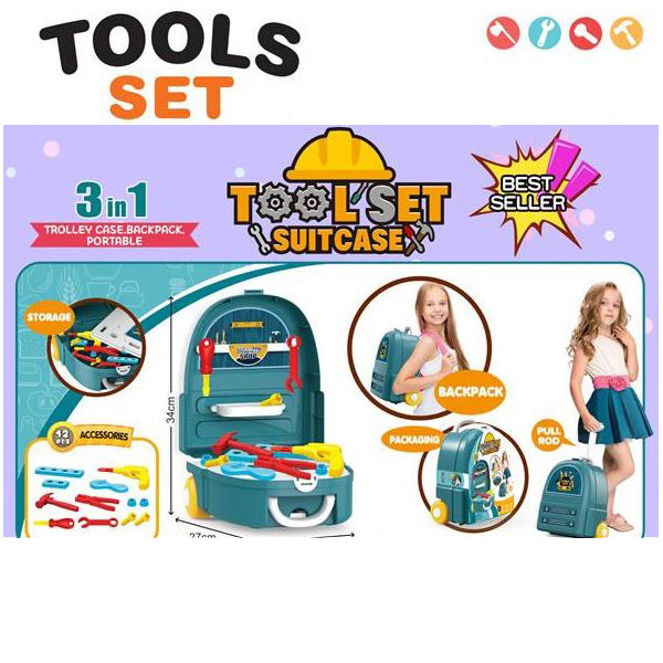 3 In 1 Tool Set Toy Game Suit Case