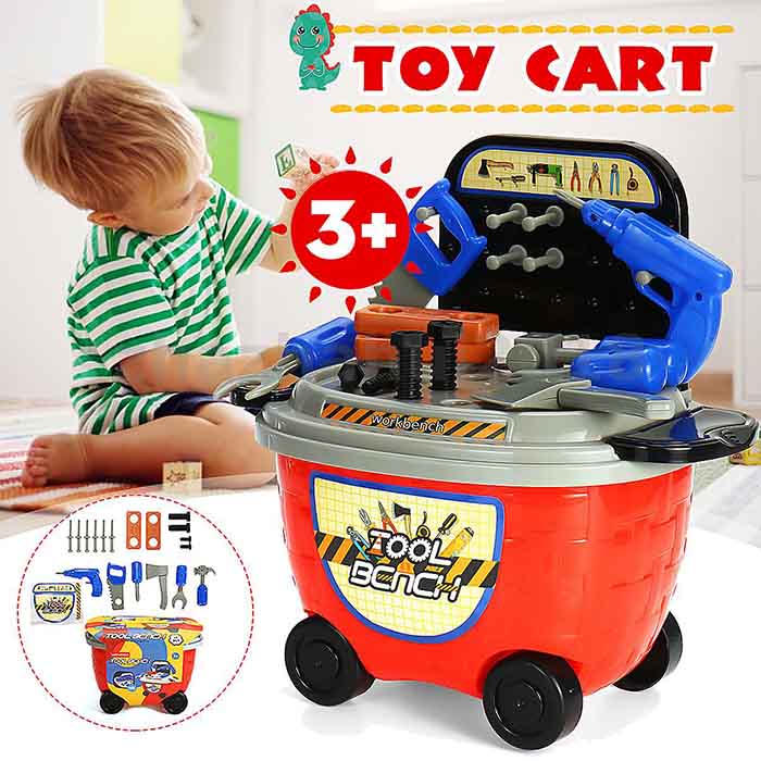 Kids DIY Toy Tools Cart Set