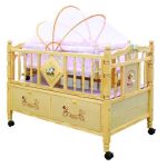 Wooden Baby Cot & Cradle with Mosquito Net