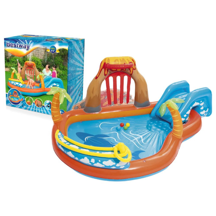Bestway Inflatable Lava Lagoon Family Swimming Pool 8'8''