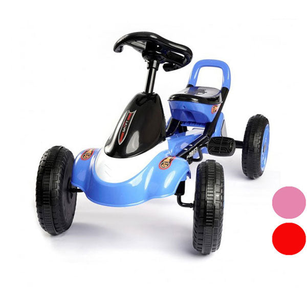 Kids Manual Ride On Go Cart Paddle Car - Blue