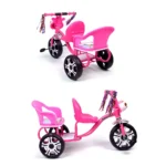 Cow Face Twin Seater Kids Tricycle – Pink T-809F