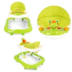 Cute Snail Face Baby Walker – Green W-629
