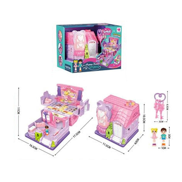 Doll House Game Toy Set - Pink
